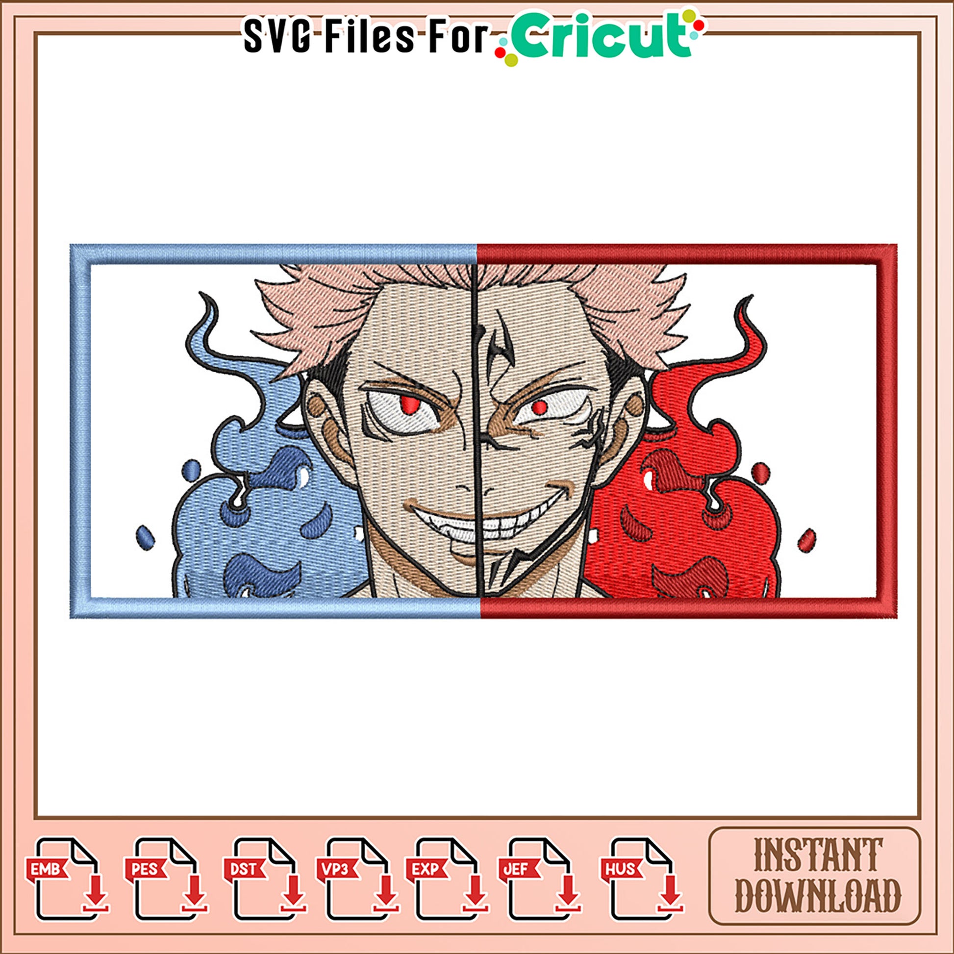 Dynamic Dual Color Embroidery Design for Instant Download