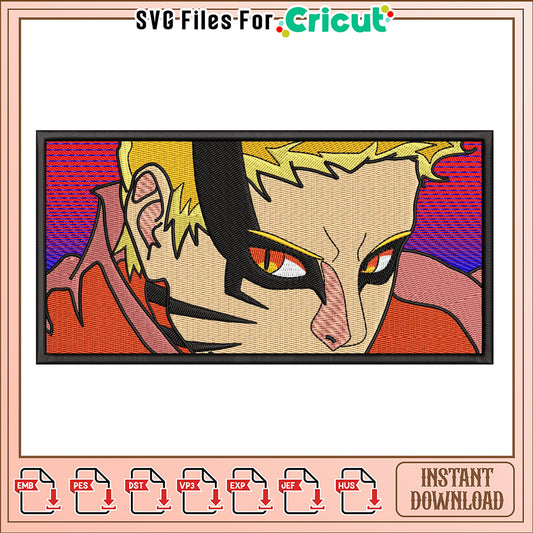 Dynamic Embroidery Design Anime Character Instant Download