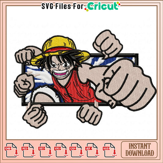 Dynamic Embroidery Design Punching Character Download