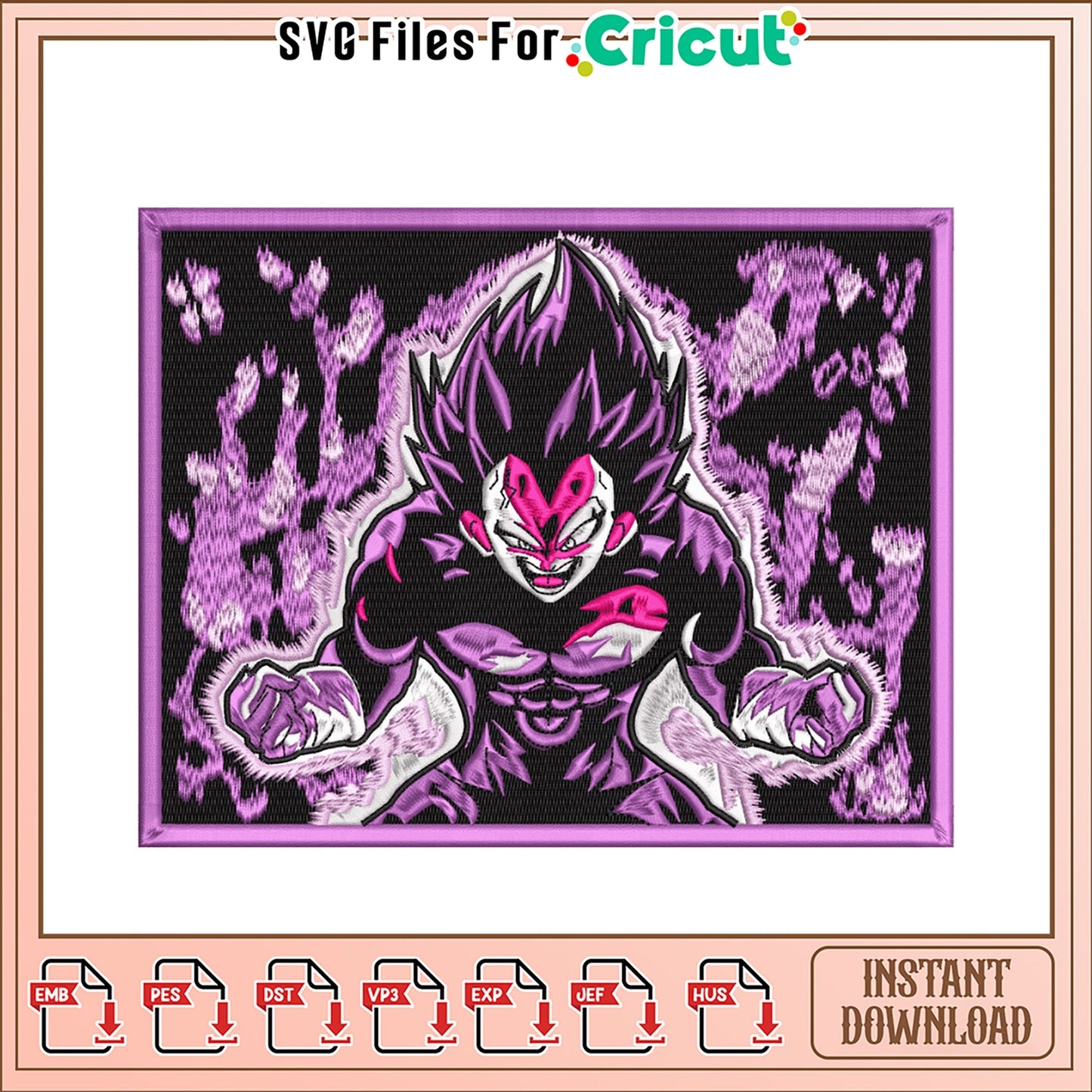 Dynamic Embroidery Design for Anime Fans Download Now