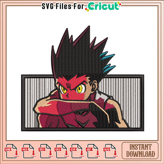 Dynamic Embroidery Design of Action Character Art