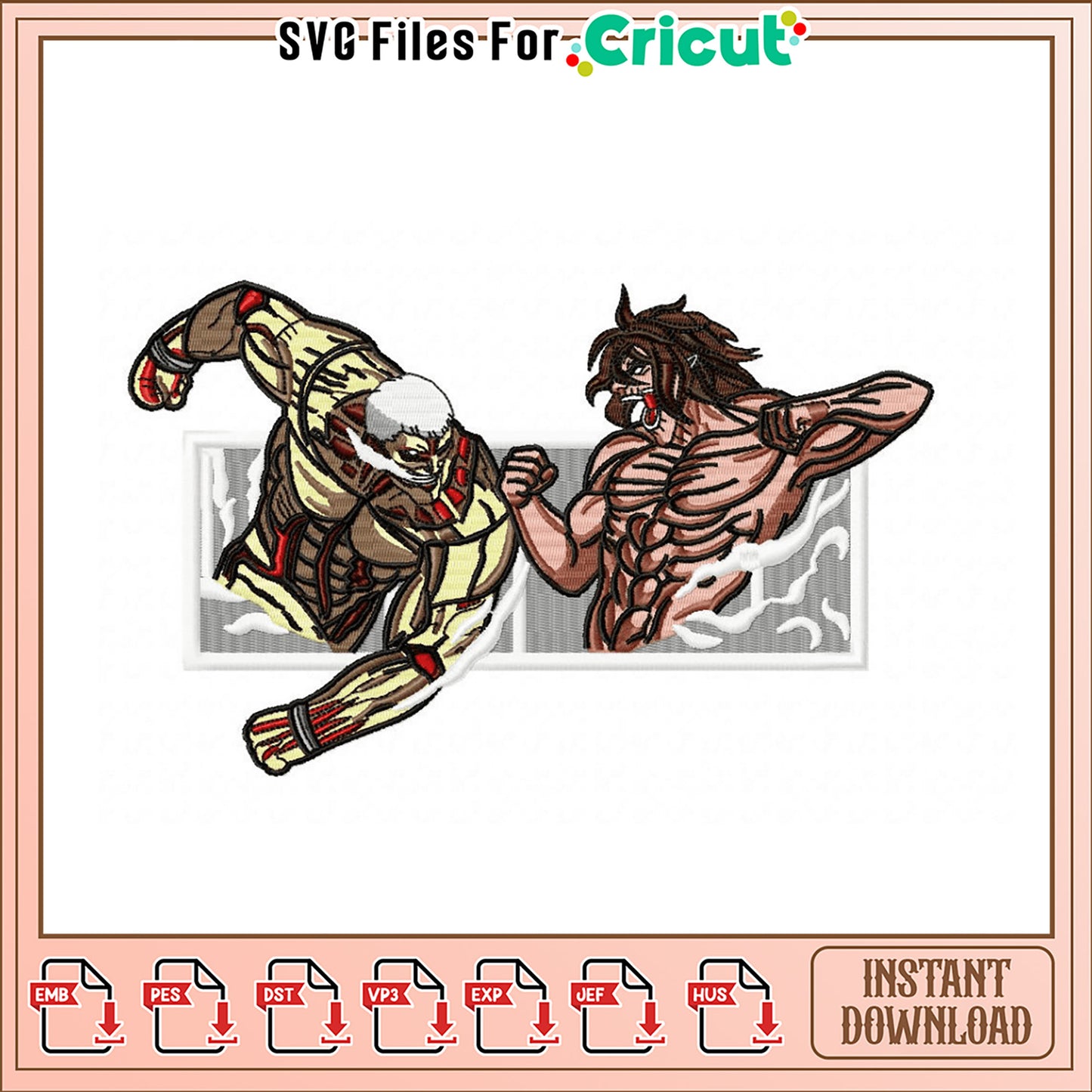 Dynamic Embroidery Design of Epic Battle Scene Download