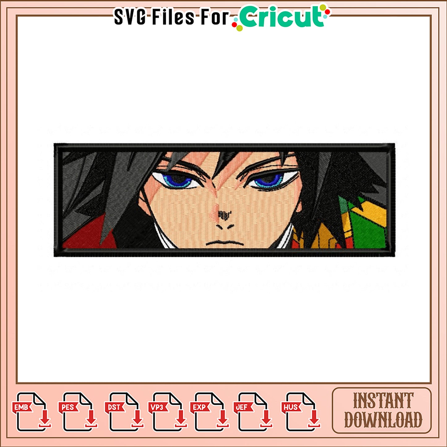 Dynamic Embroidery Design of Stylish Anime Character