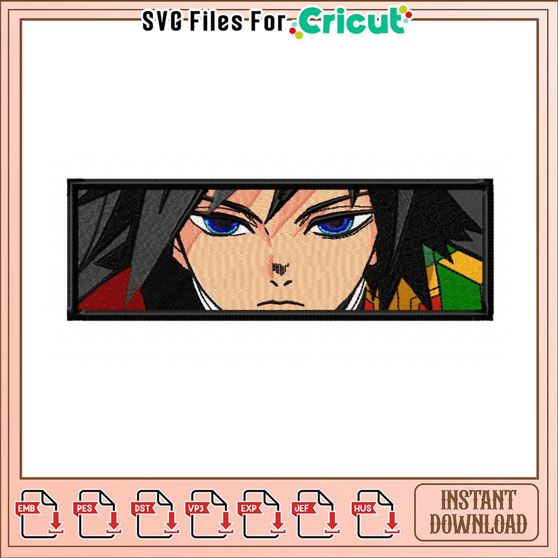 Dynamic Embroidery Design of Stylish Anime Character