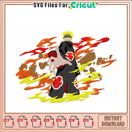 Dynamic Naruto Embroidery Design for Instant Download