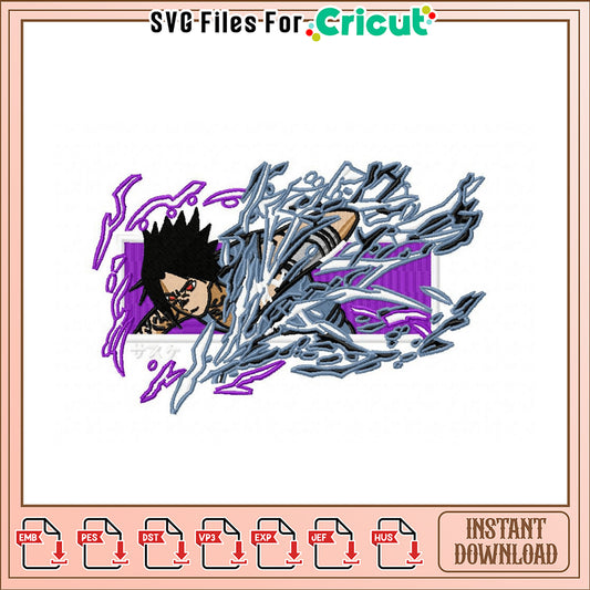 Dynamic Ninja Embroidery Design for Creative Projects