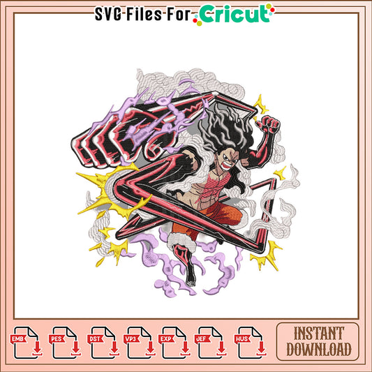 Dynamic Superhero Embroidery Design for Instant Download