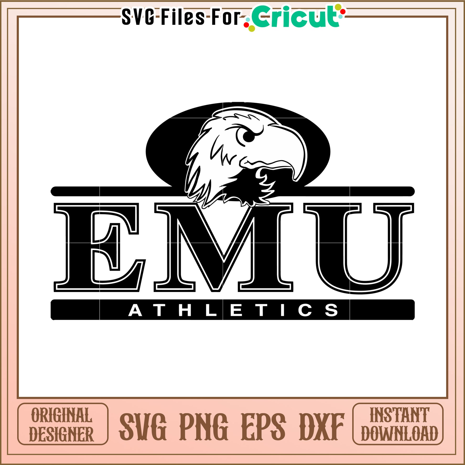 EMU Athletics Logo Design for Cricut, Perfect for Sports Merchandise Projects