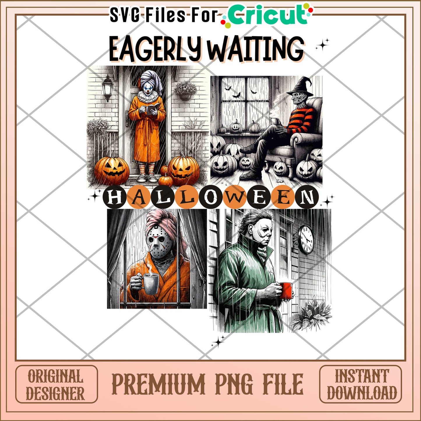 Eagerly waiting halloween png, spooky halloween​ png, halloween killers png