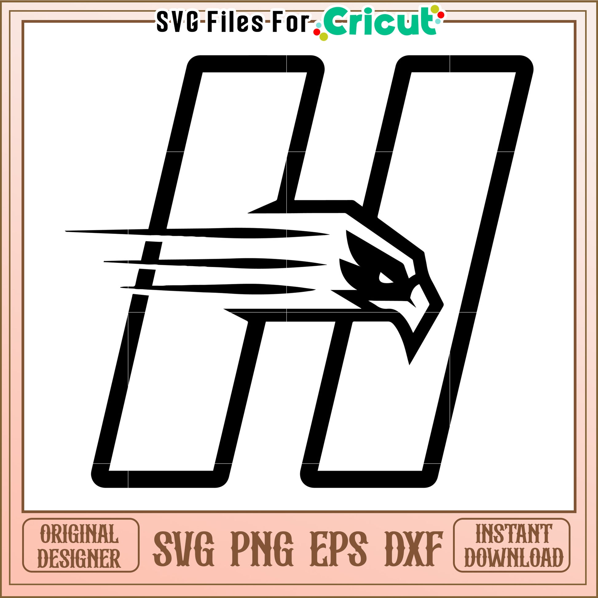 Eagle Letter H Logo Design for Cricut, Instant Download SVG and PNG Files
