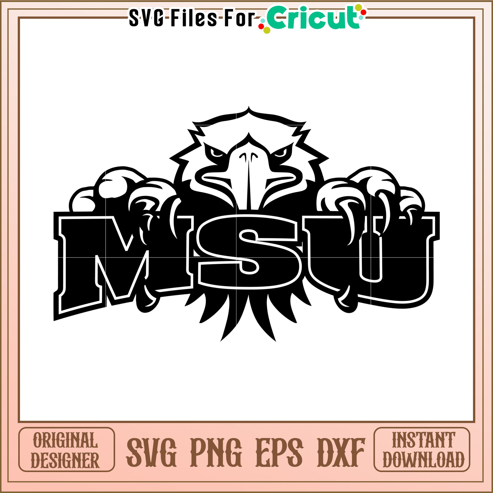 Eagle Mascot Design for SVG Files, Perfect for Cricut Projects and Crafts