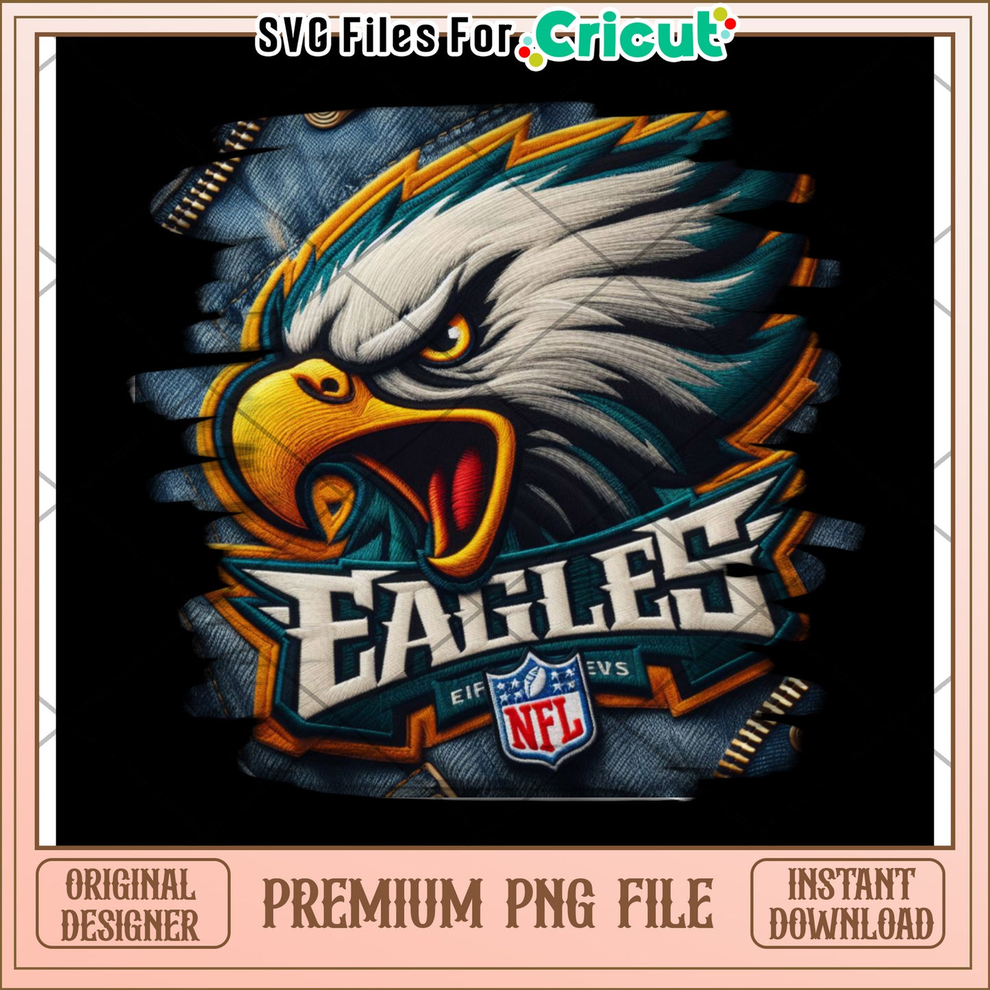 Eagle NFL Team Logo PNG File, Perfect for Cricut Projects