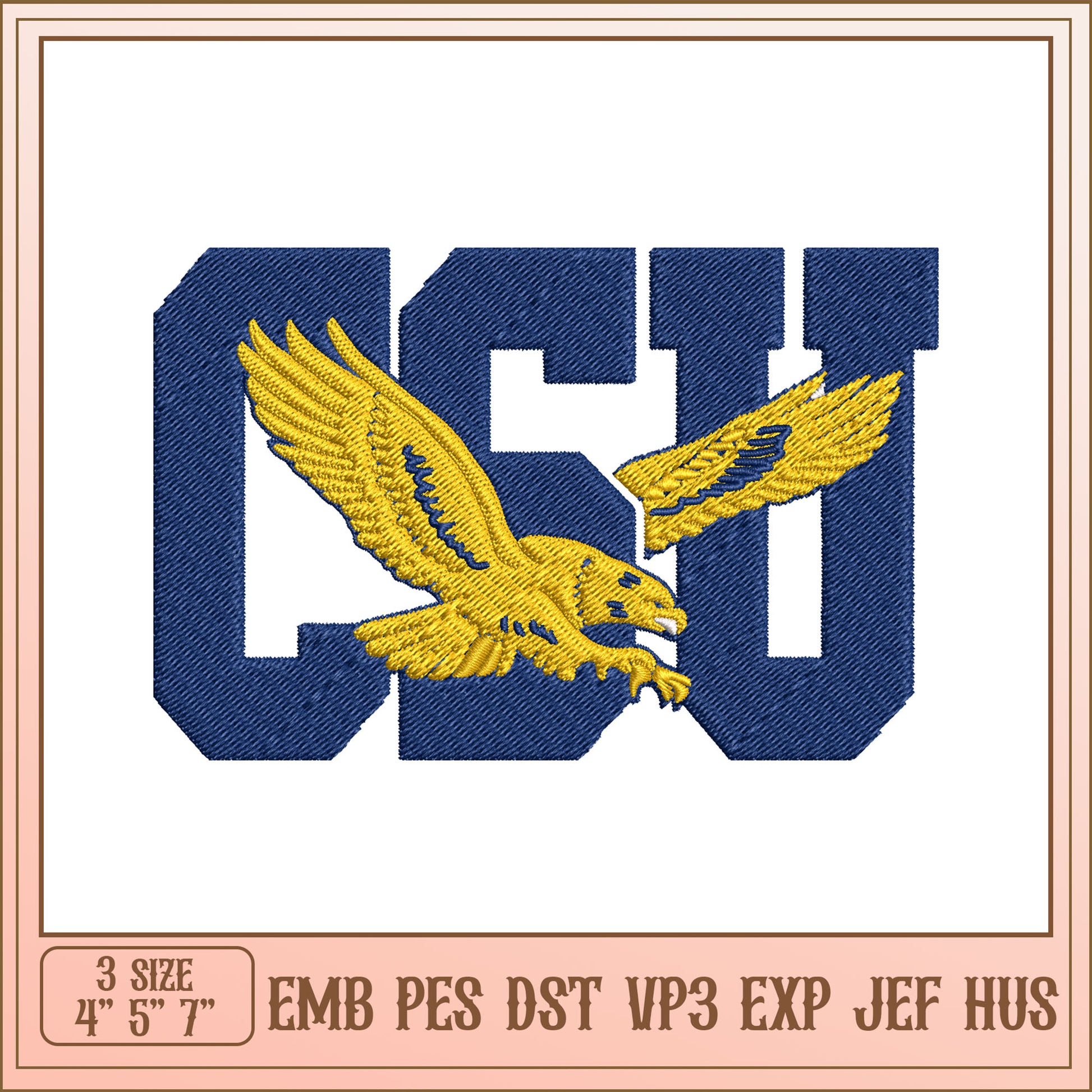 Eagle OSU Embroidery Design