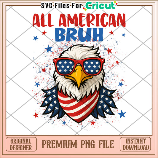 Eagle head all american bruh png, american flag png, american day png