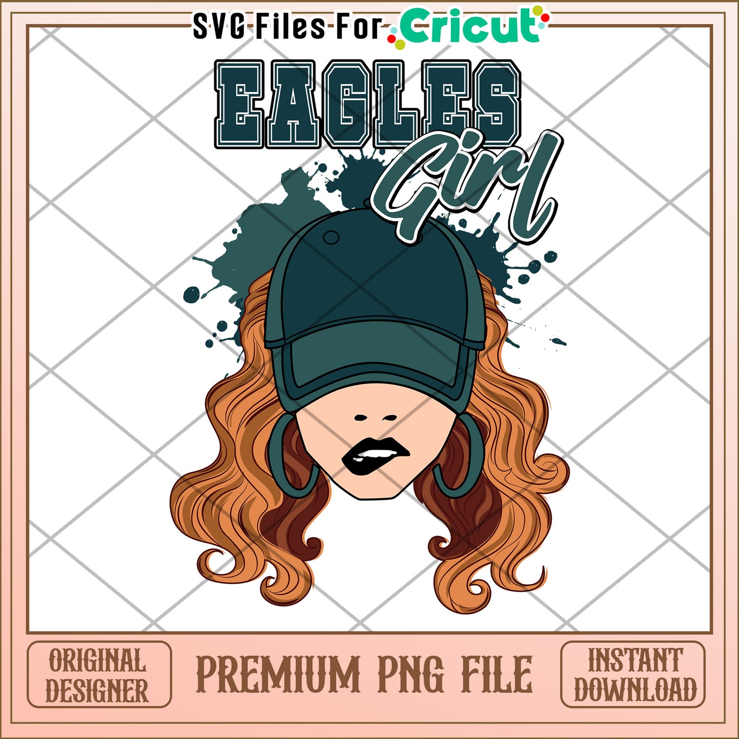 Eagles Girl PNG Design for Cricut, Premium Downloadable File
