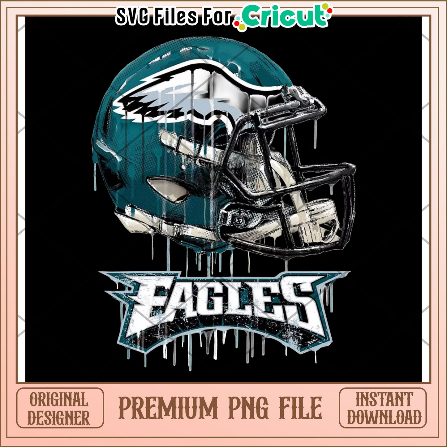Eagles football helmet design, premium PNG for instant download