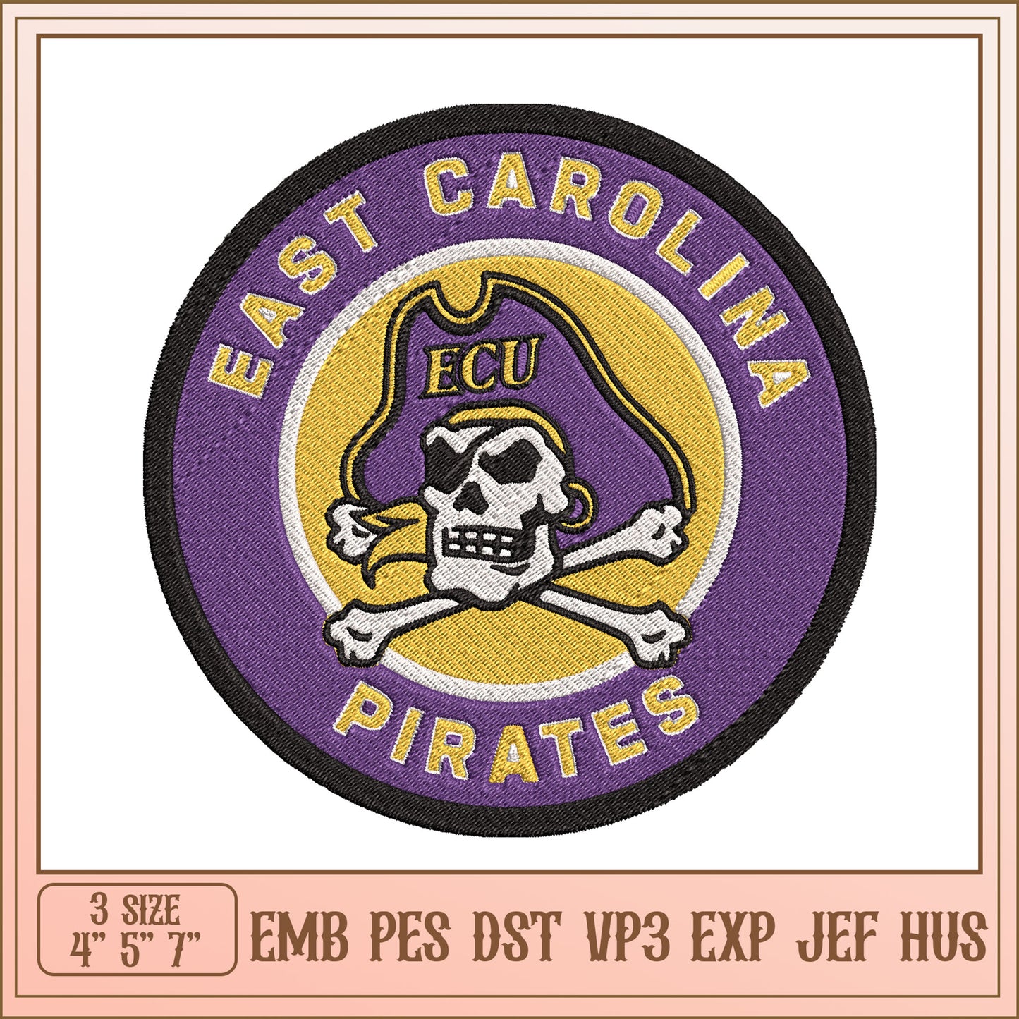 East Carolina Pirates Embroidery Design