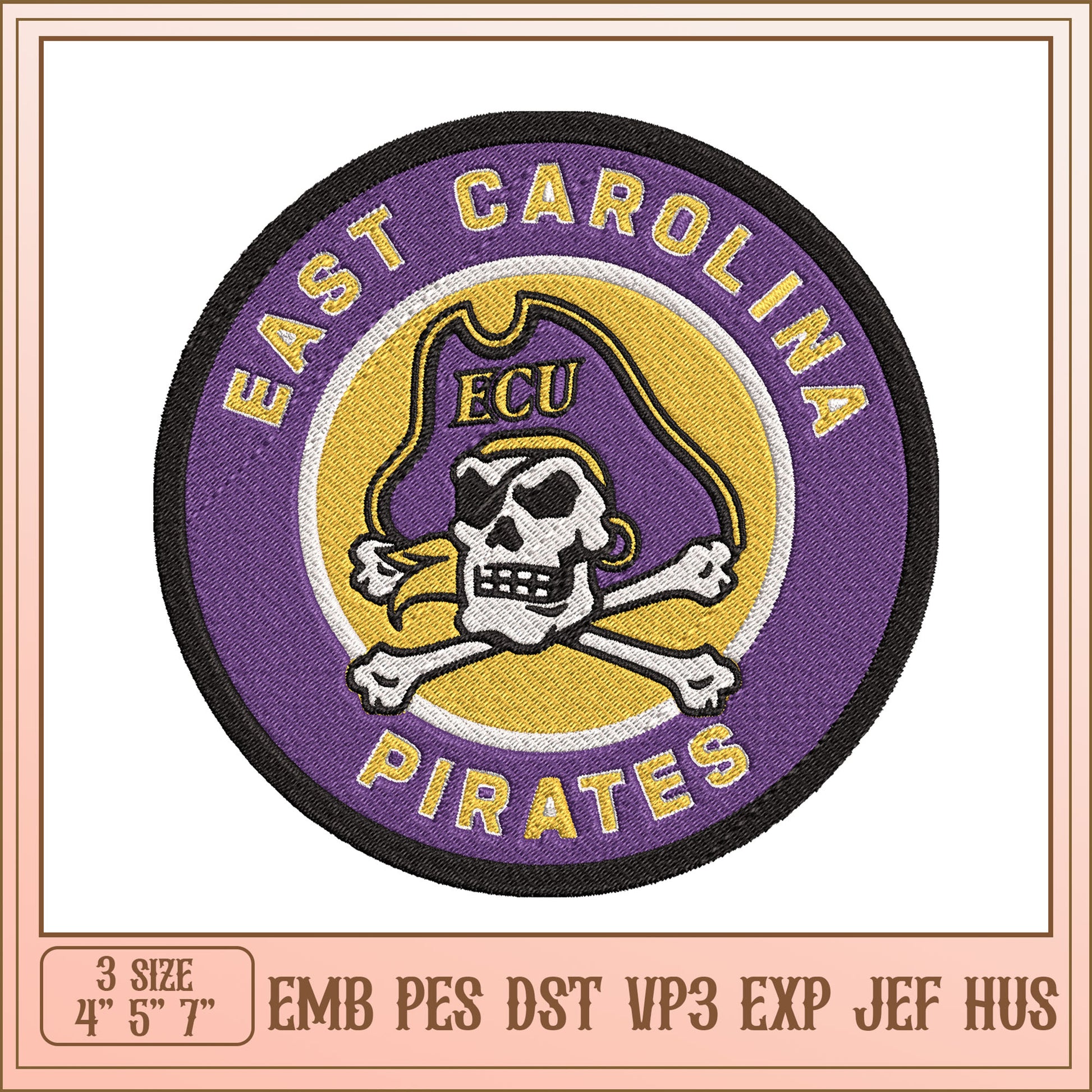 East Carolina Pirates Embroidery Design