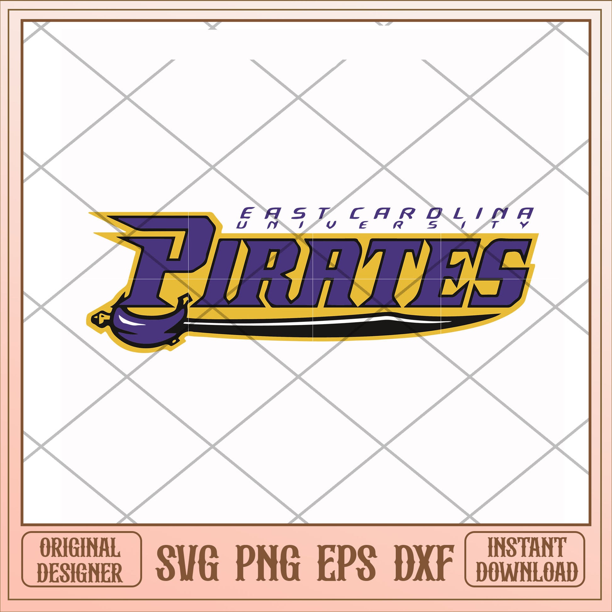 NCAA East Carolina Pirates 4x4 Perfect Cut Color Decal - Officially Licensed, Team Color, Removable & Reusable Vinyl Sticker