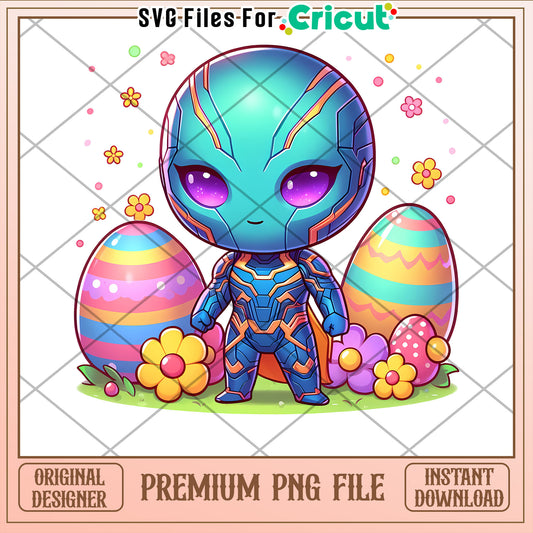 Easter Alien PNG Sublimation Design