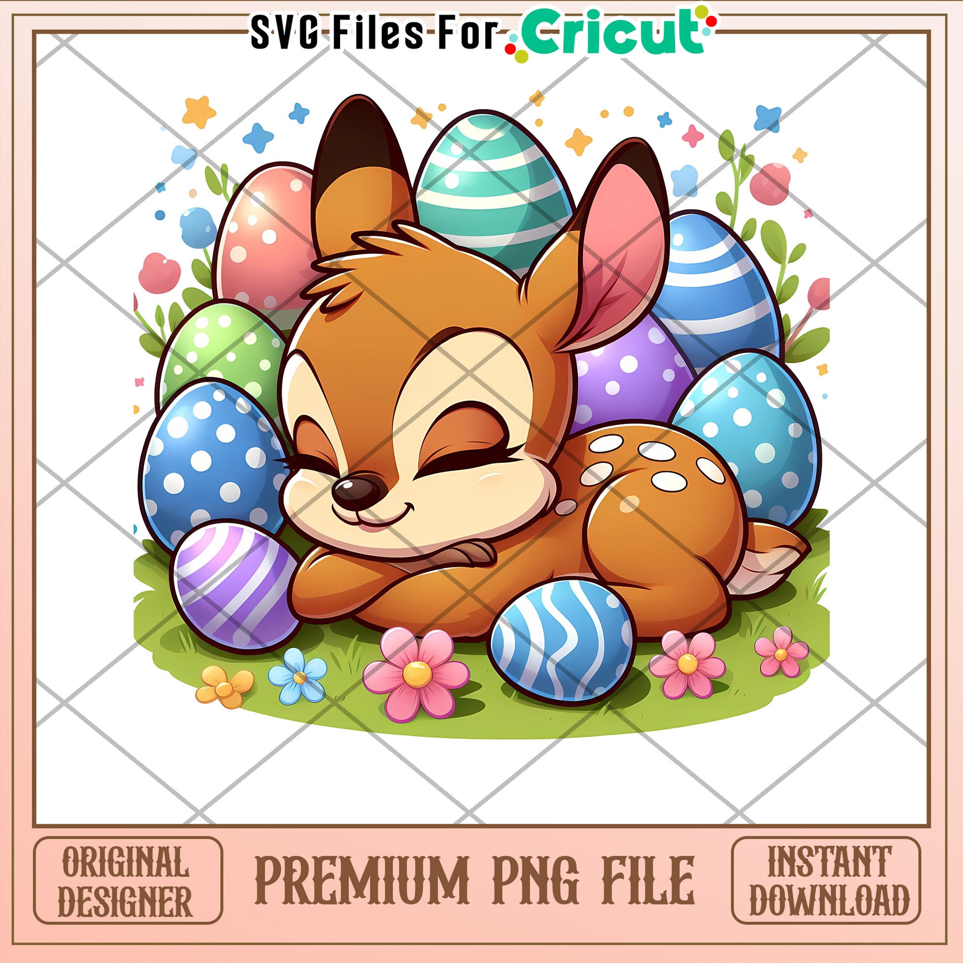 Easter Bambi PNG Cute Bunny Design