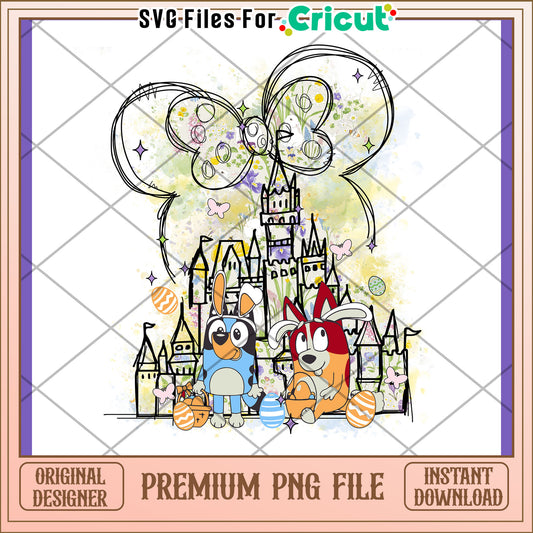 Easter Bluey Bingo PNG Sublimation Design