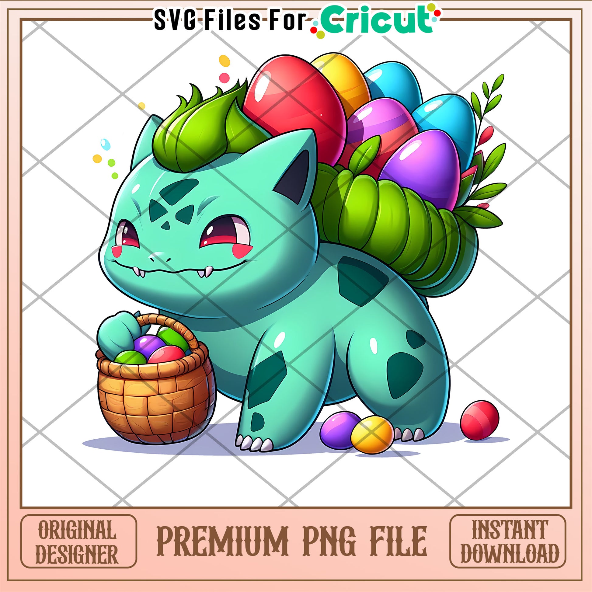 Easter Bulbasaur PNG Cricut Design
