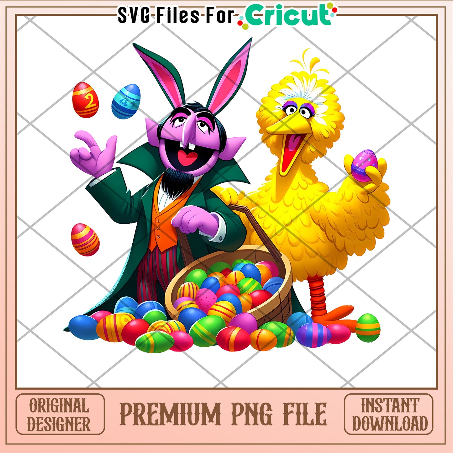 Easter Bunny Big Bird PNG Cricut