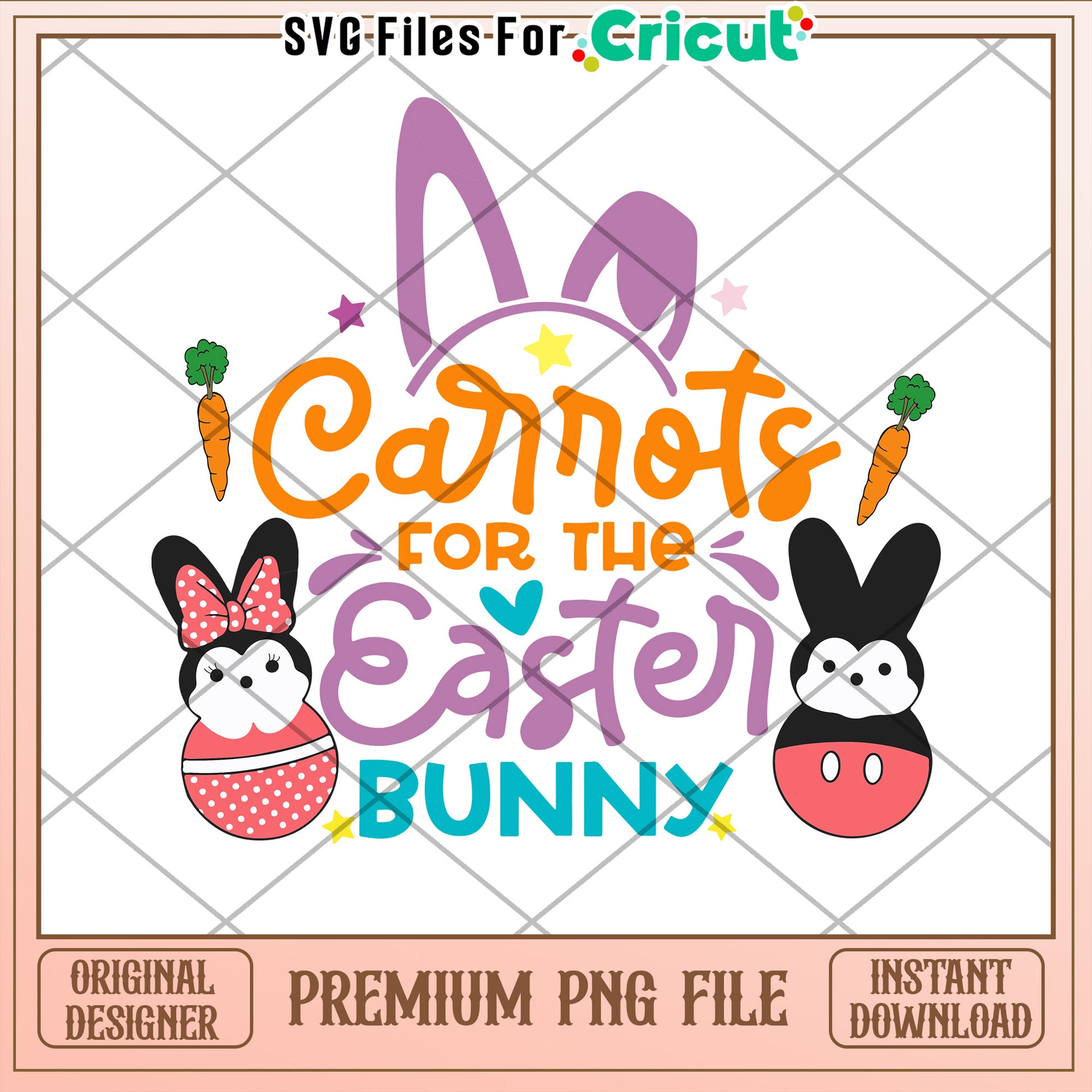 Easter Bunny Carrots PNG Design