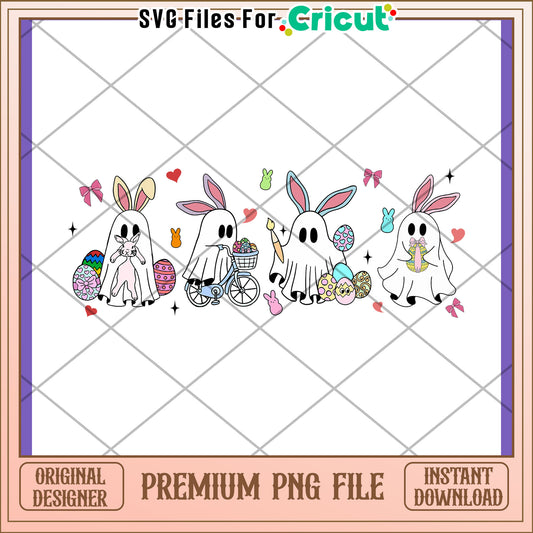Easter Bunny Ghosts PNG Design