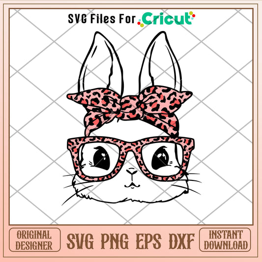 Easter Bunny Leopard Glasses, Easter Bunny Leopard Glasses Svg