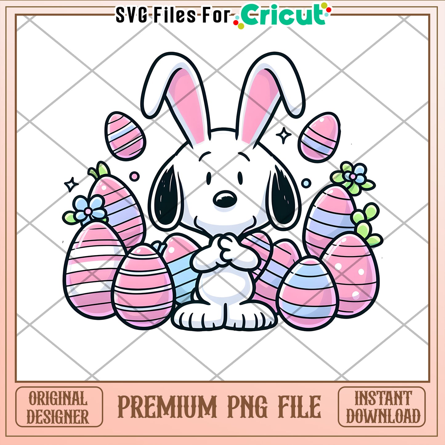 Easter Bunny PNG Cute Snoopy Design