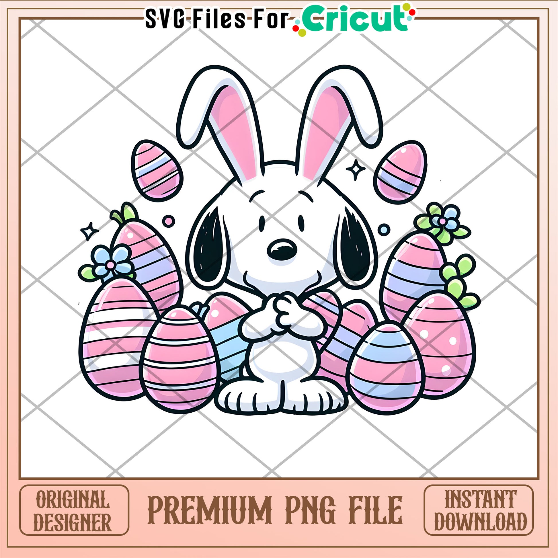 Easter Bunny PNG Cute Snoopy Design