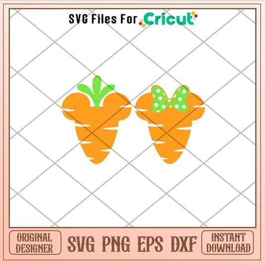 Easter Carrots Ears, Easter Carrots Mickey _ Minnie Svg