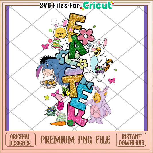 Easter Cartoon Friends PNG Design for Download