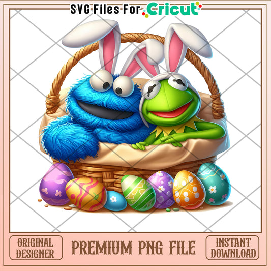 Easter Cookie Monster Kermit PNG