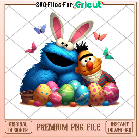 Easter Cookie Monster PNG Cricut