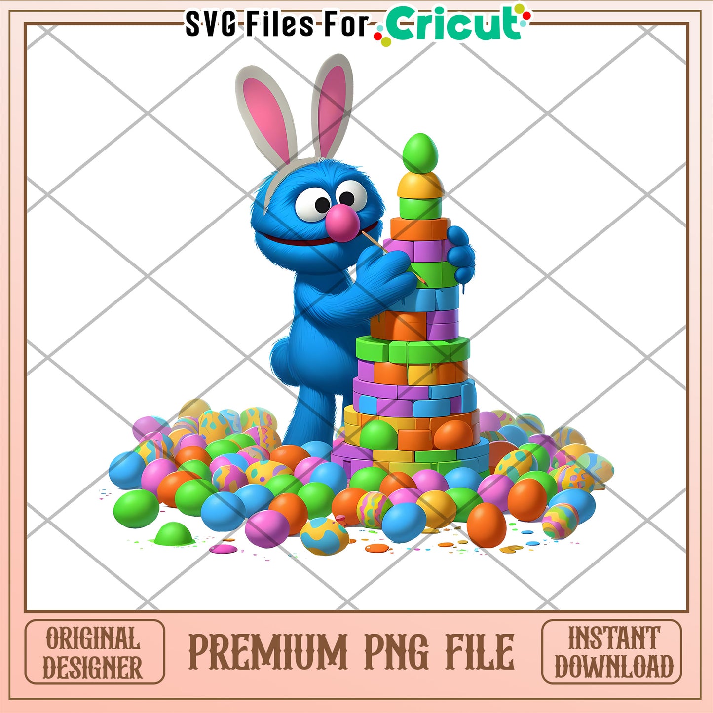 Easter Cookie Monster PNG Cricut Design
