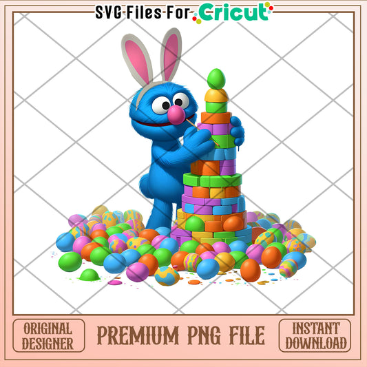 Easter Cookie Monster PNG Cricut Design