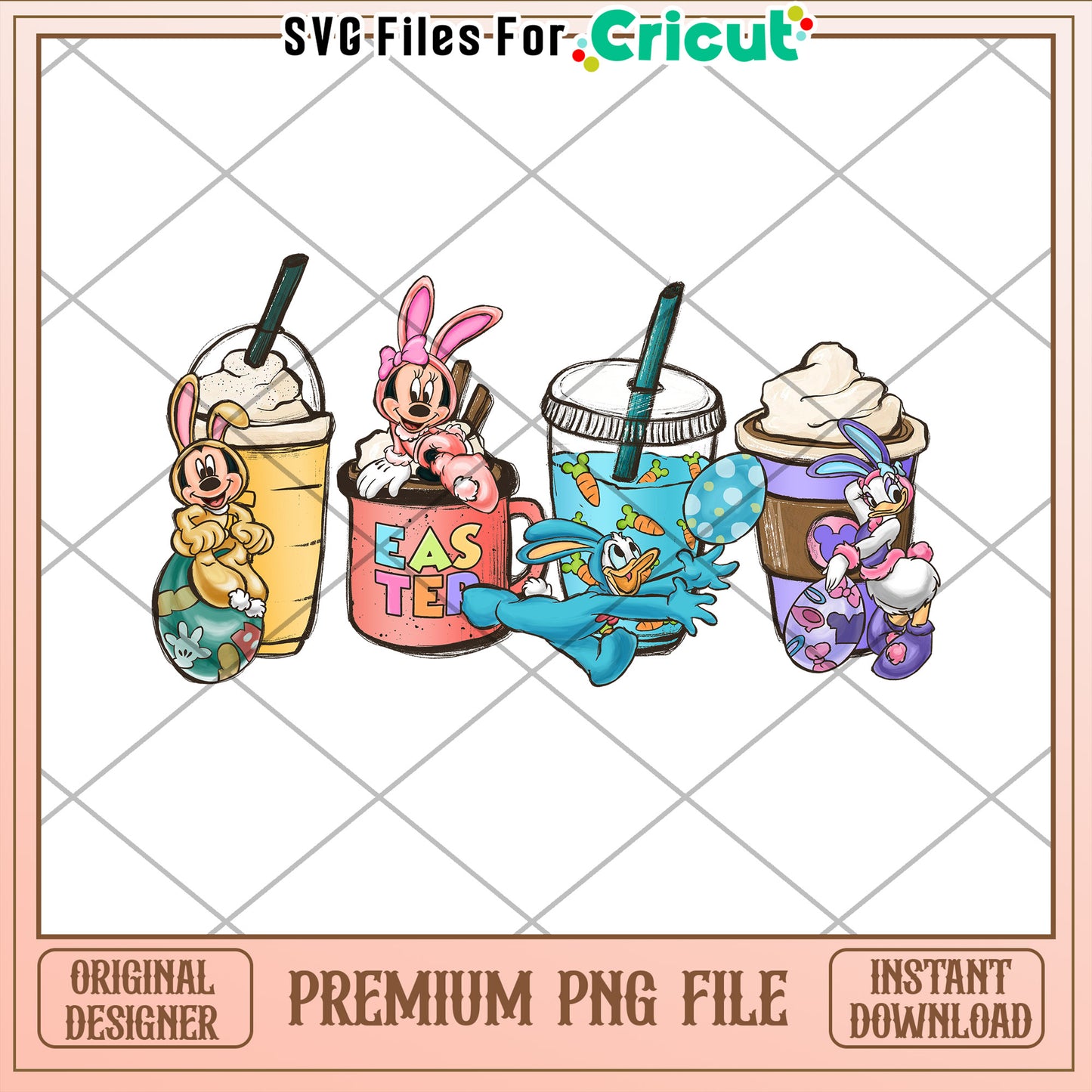 Easter Disney Drinks PNG Cricut