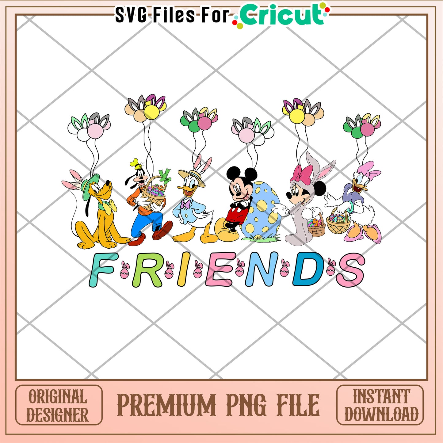 Easter Disney Friends PNG Cricut