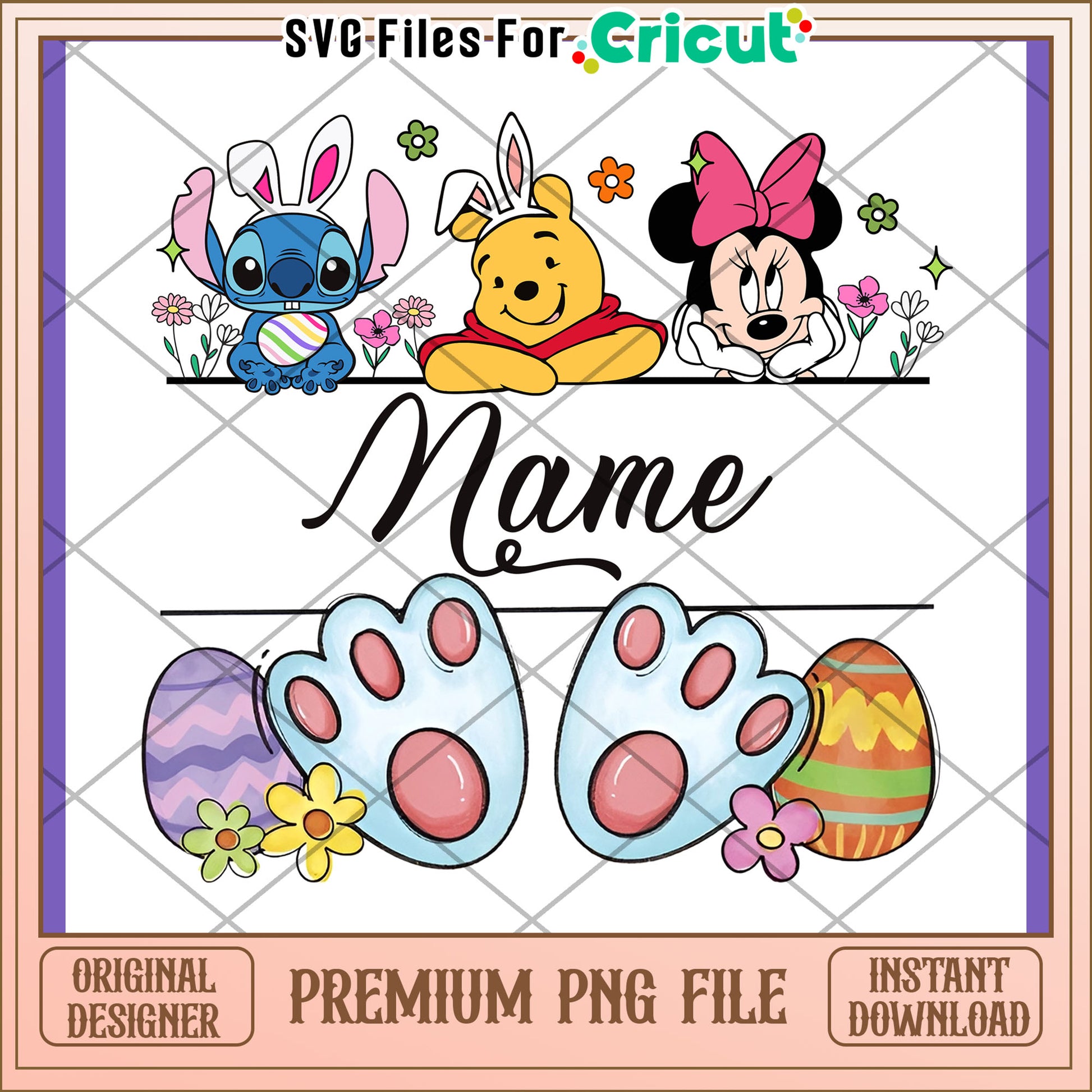 Easter Disney PNG Sublimation Design