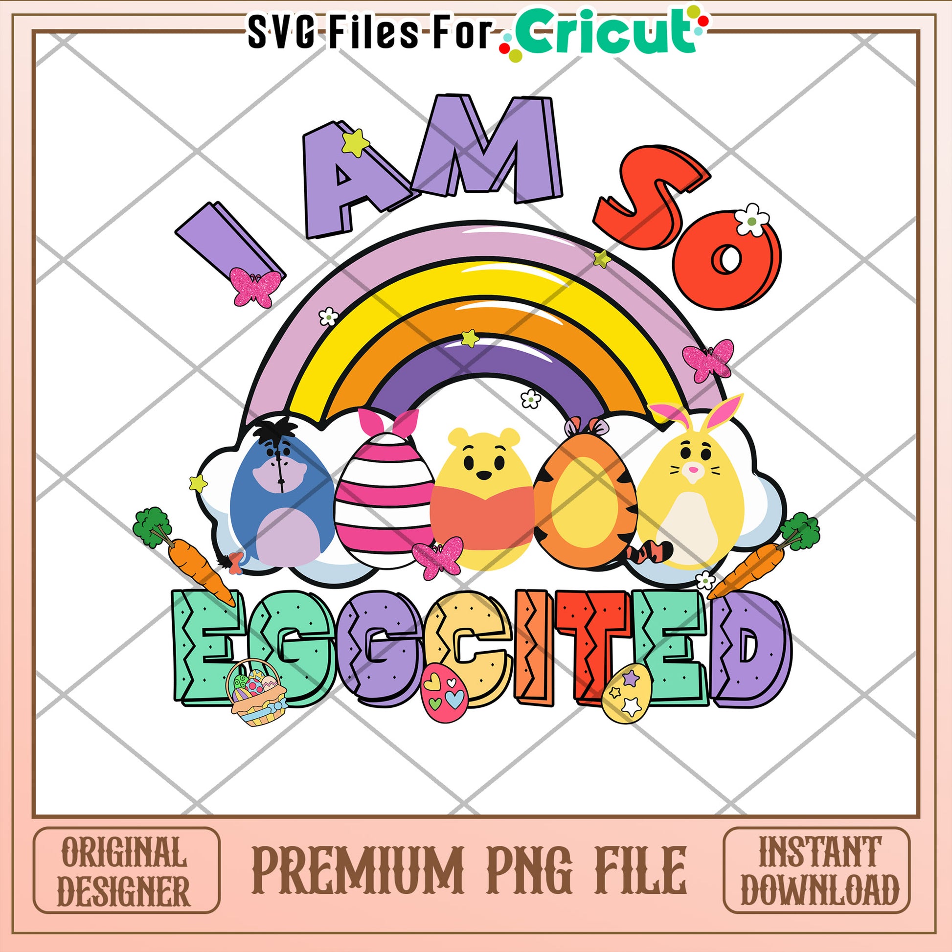 Easter Eggcited PNG Cricut Design