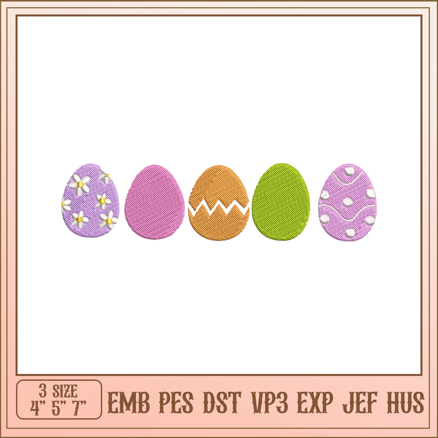 Easter Eggs Embroidery Design