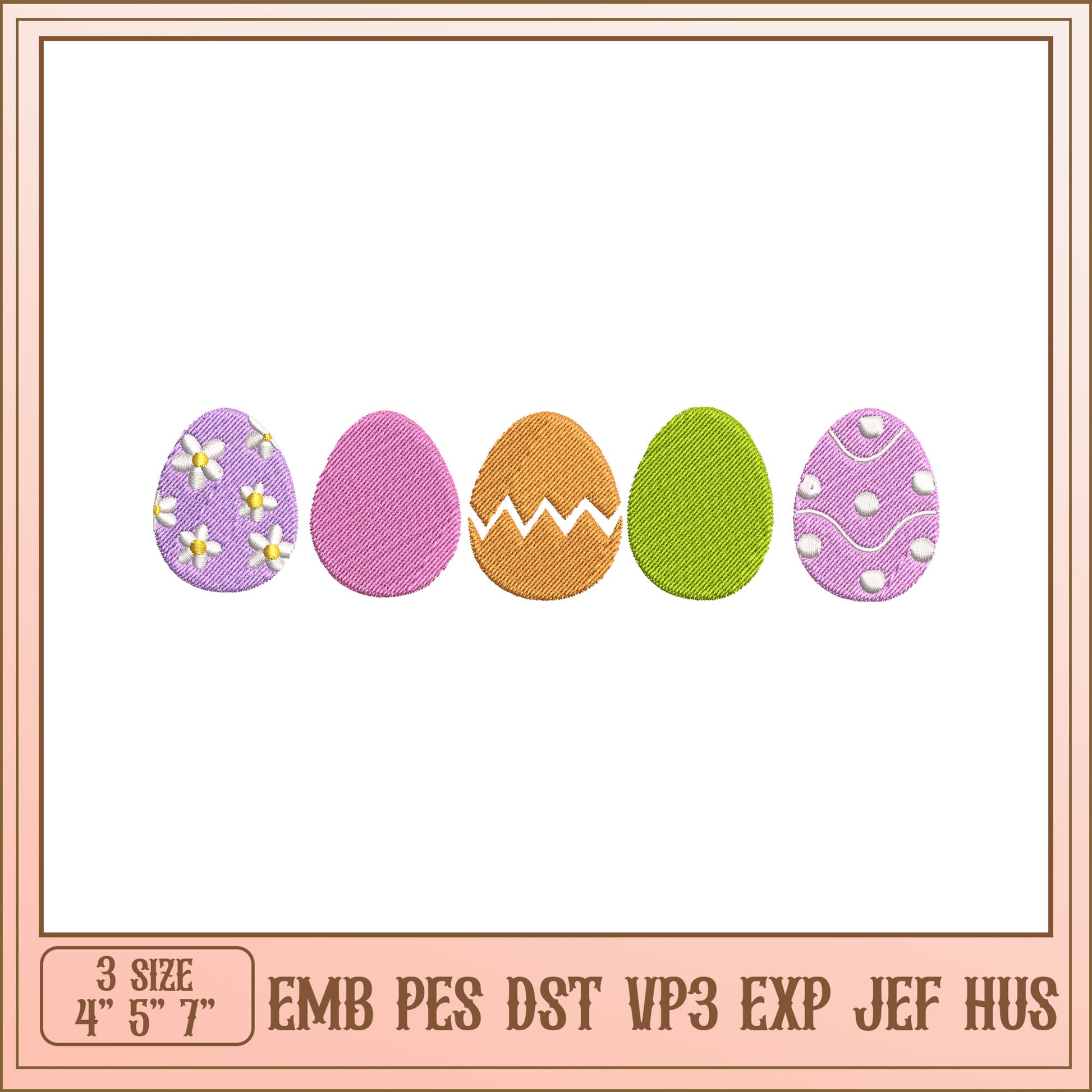 Easter Eggs Embroidery Design