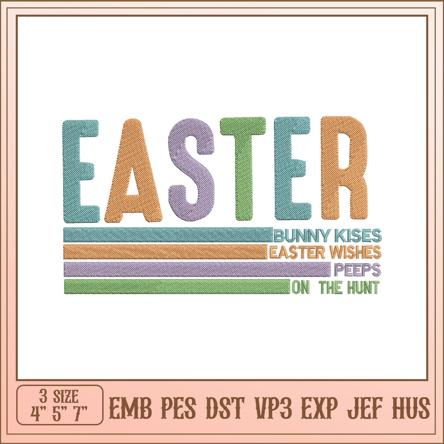 Easter Embroidery Design 3 Sizes