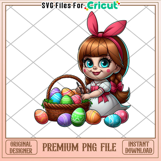 Easter Girl PNG Cute Bunny Design