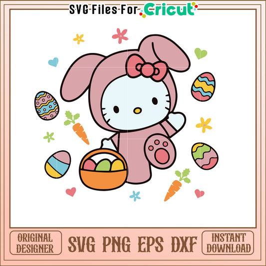 Easter Hello Kitty Bunny SVG