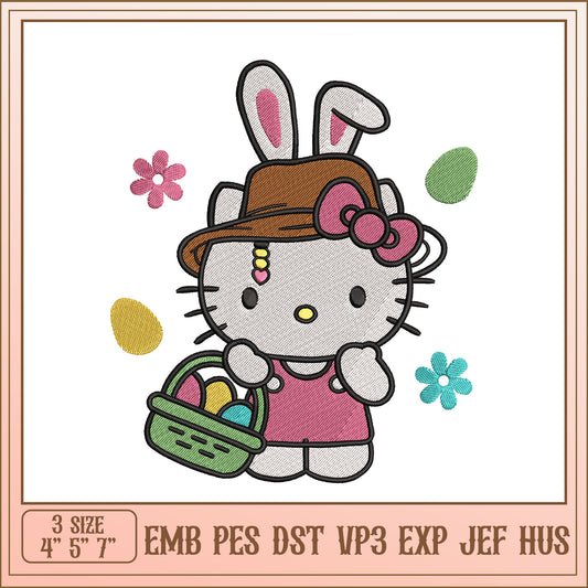 Easter Hello Kitty Embroidery Design