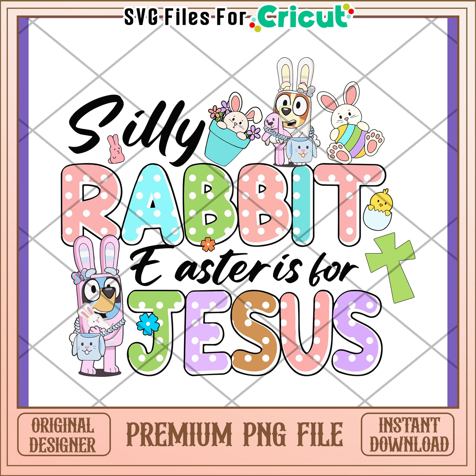 Easter Jesus PNG Design Silly Rabbits